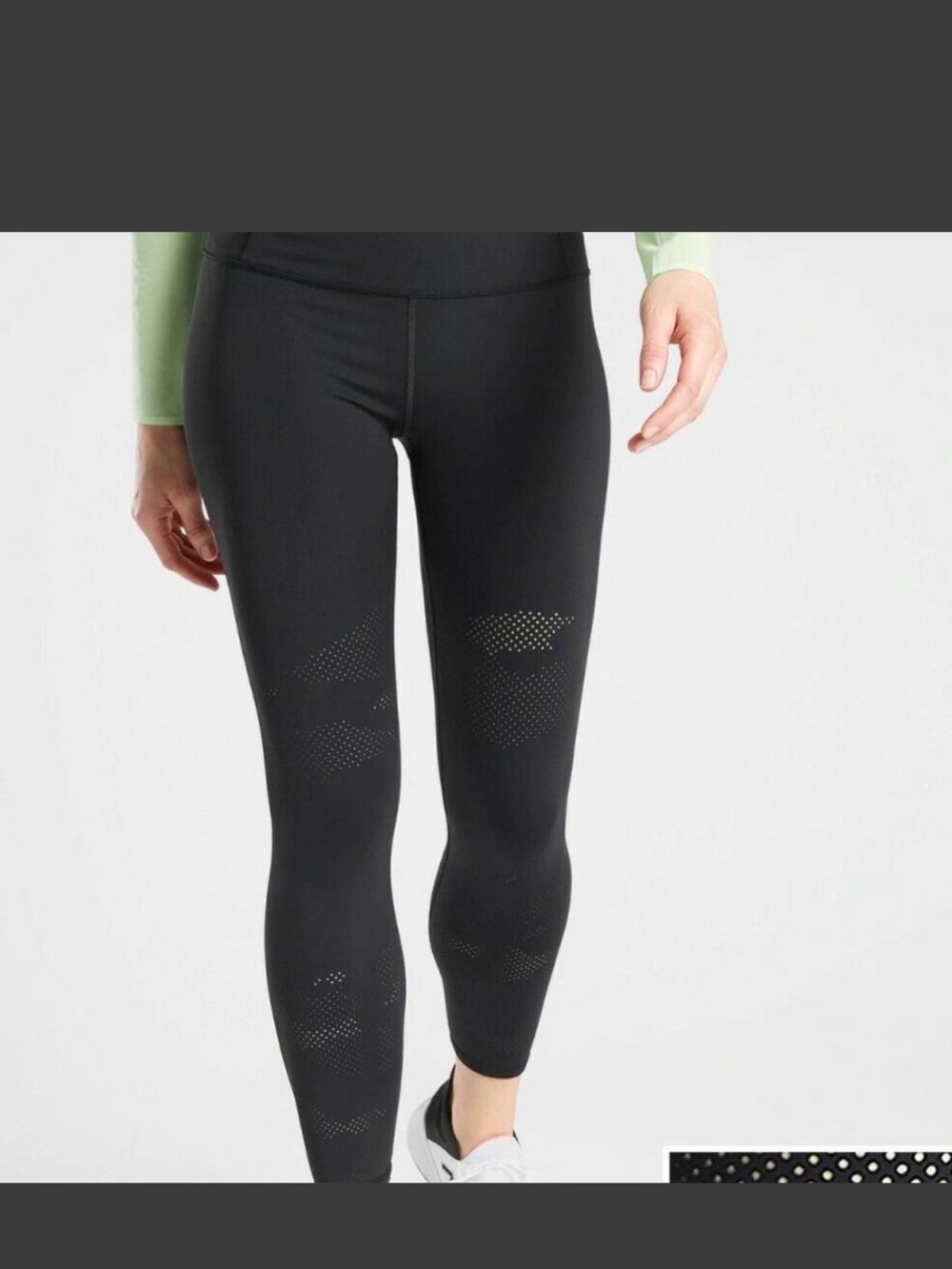 Athleta Black Laser-Cut High-Rise Leggings